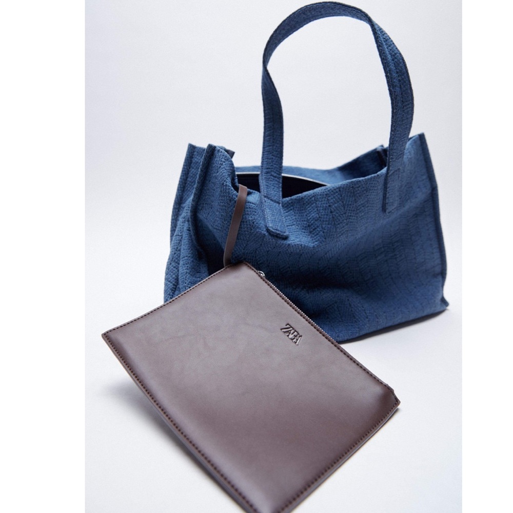 Zara denim tote bag